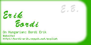 erik bordi business card